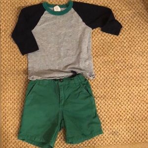 Janie and Jack shorts with Crewcuts shirt